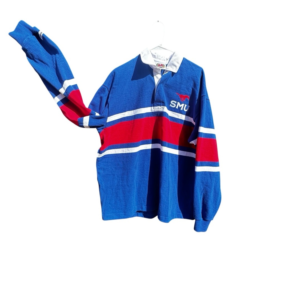 Barbarian Rugby Wear SMU Mustangs Collegiate men's rugby jersey EUC Size XXL